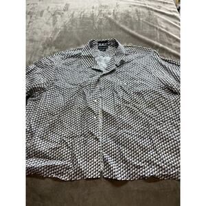 Paul‎ Fredrick Shirt Men 3XL Black Diamond Finest Pure Linen Camp Classic Fit
